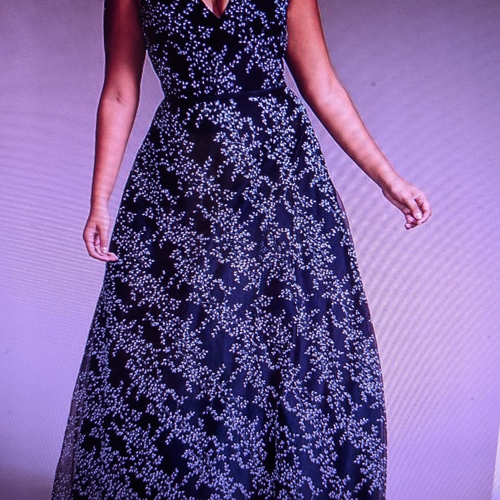 Glamour by Terani Navy Blue Prom Gown Plus Size 2X